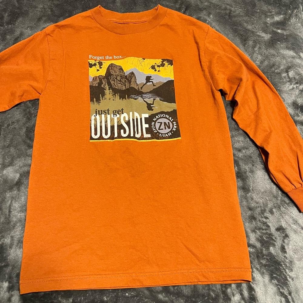 Orange Long Sleeve Graphic Tee